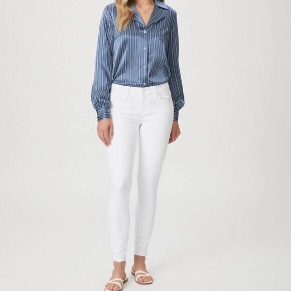 Paige Verdugo Ultra Skinny White Mid Rise Jeans Ultra White Sz 25 - Picture 1 of 8